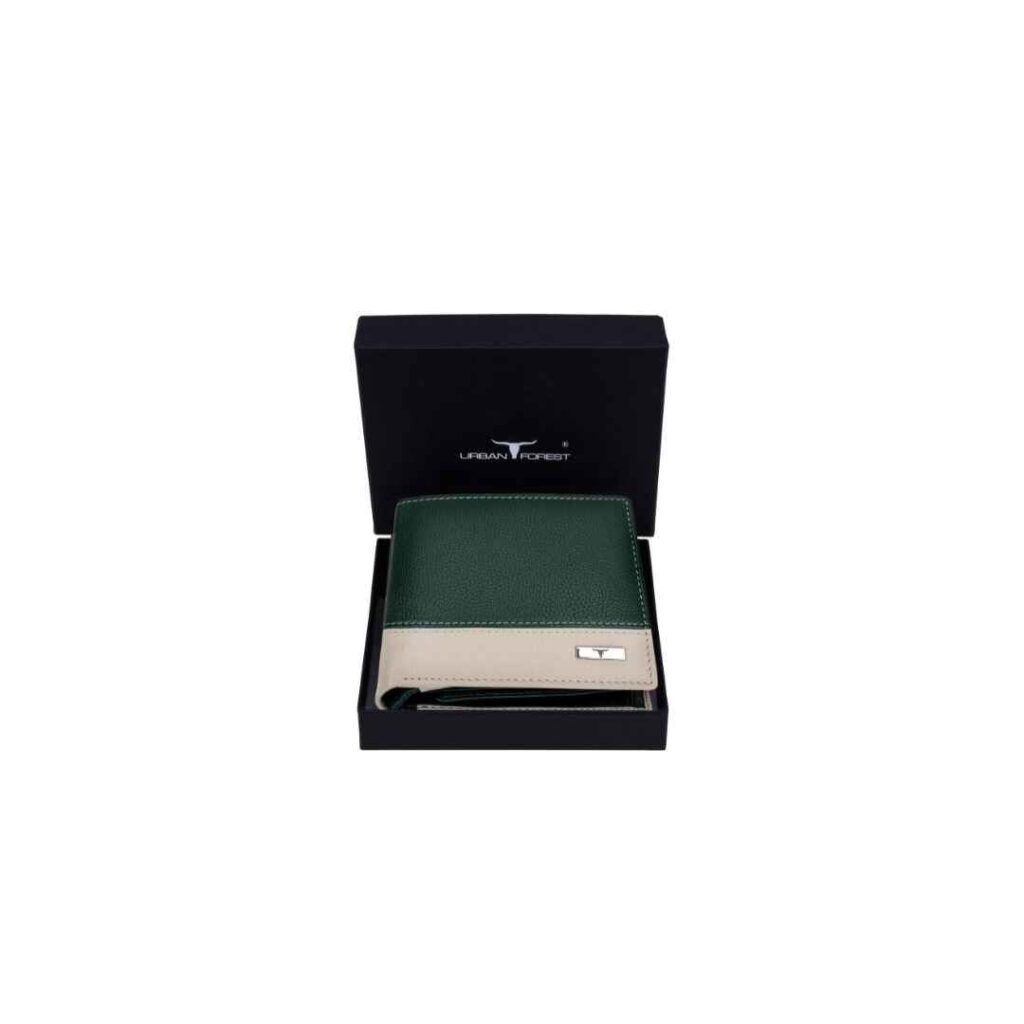 Green/Sand Leather Wallet for Men